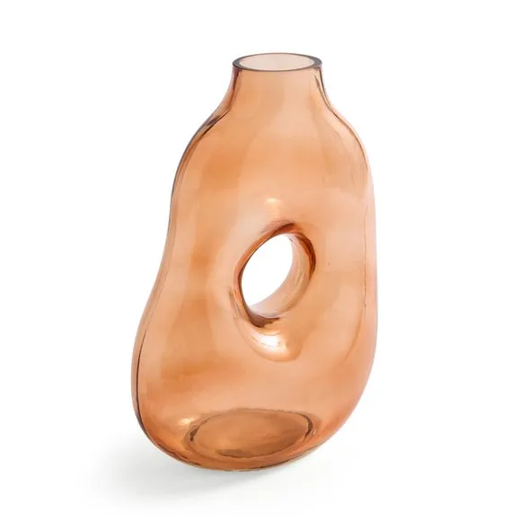 Abstract Amber Glass Vase 3