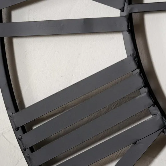 Large Industrial Black Skeleton Wall Clock 2