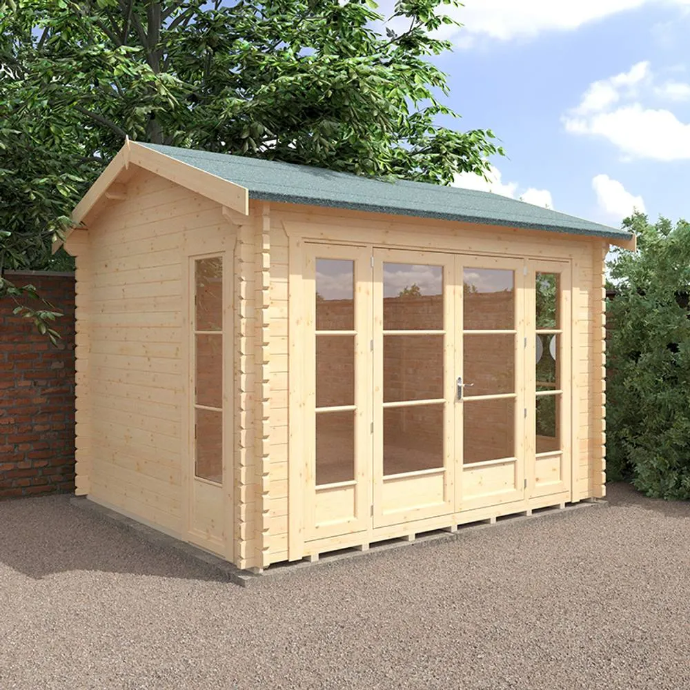 Buttercup Farm 12x10 Bamber 44mm Cabin - L355 x W295 x H272.6 cm in Natural 2