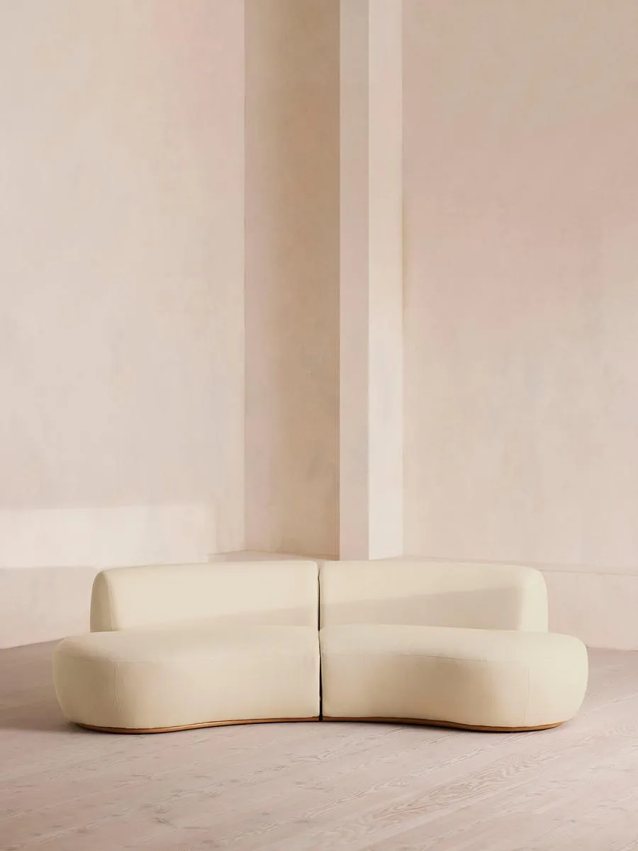 Aline Serpentine Modular Sofa, Three Seater, Linen, Bisque