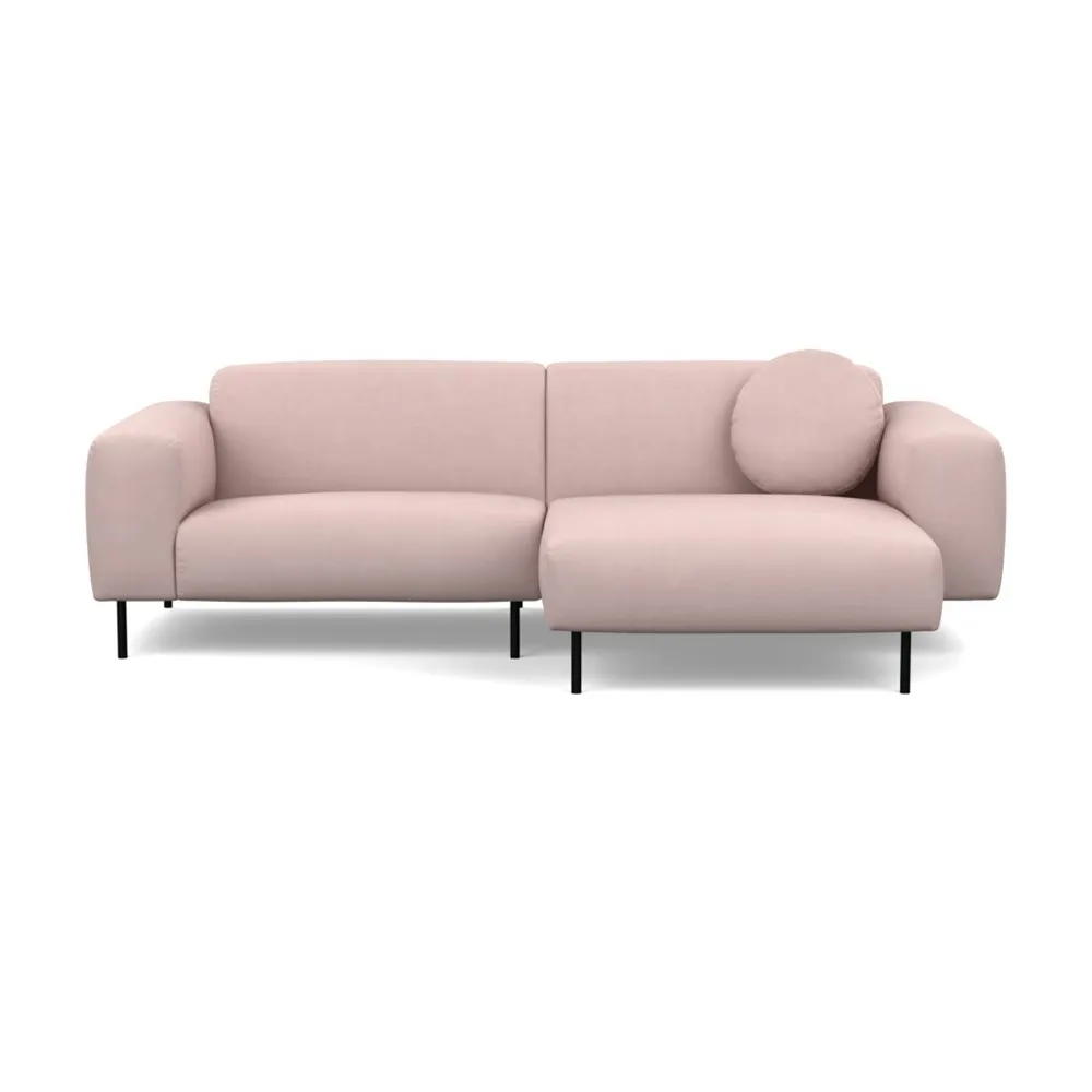 Heal's Luna Right Hand Facing Corner Chaise Sofa Siena Cotton Dusky Pink