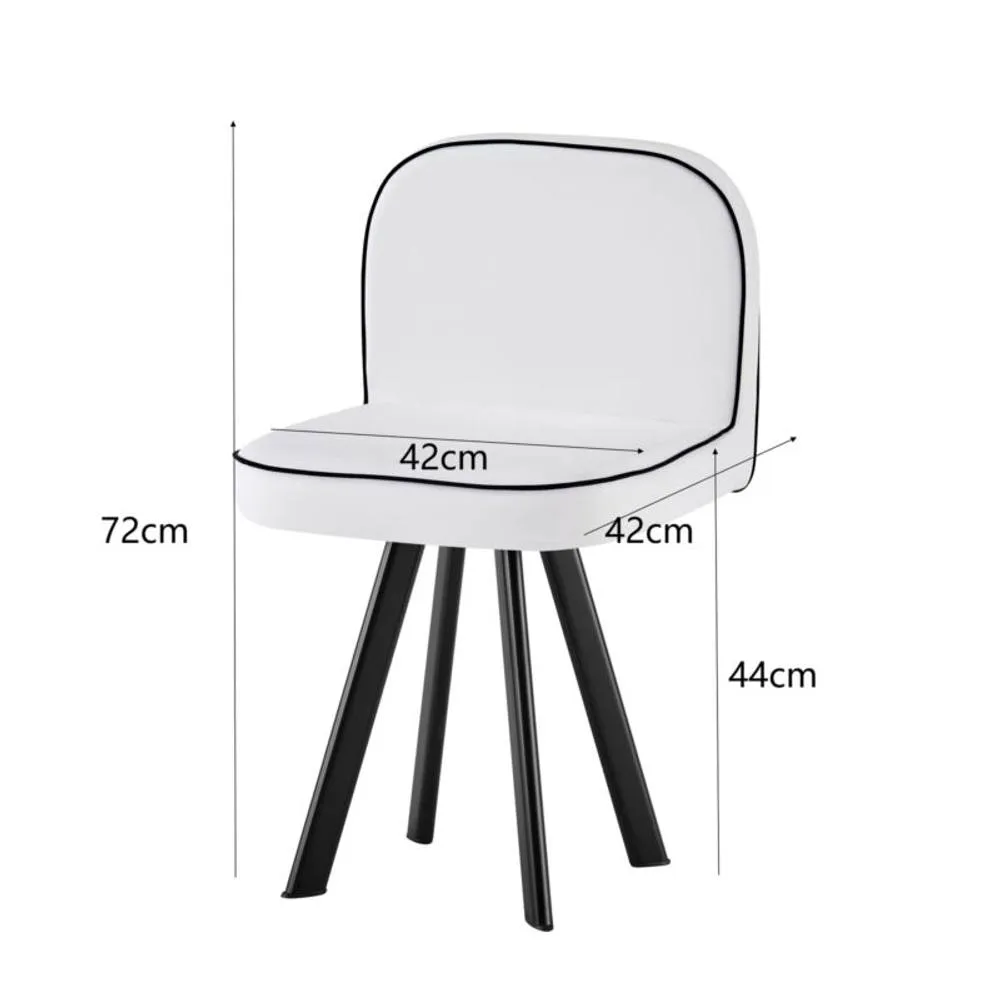 Comfy Living Ltd Black 150cm Square Dining Table Set with 6 White Chairs 4