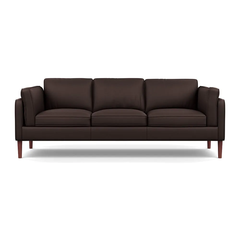 Heal's Sonno 4 Seater Leather Grain Chocolate 066 Walnut Feet 1