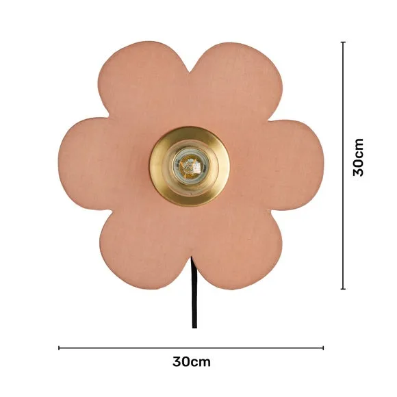 Flower Fabric Plug In Wall Light 6