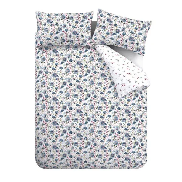 Bianca Ophelia Floral 100% Brushed Cotton Duvet Cover & Pillowcase Set 5