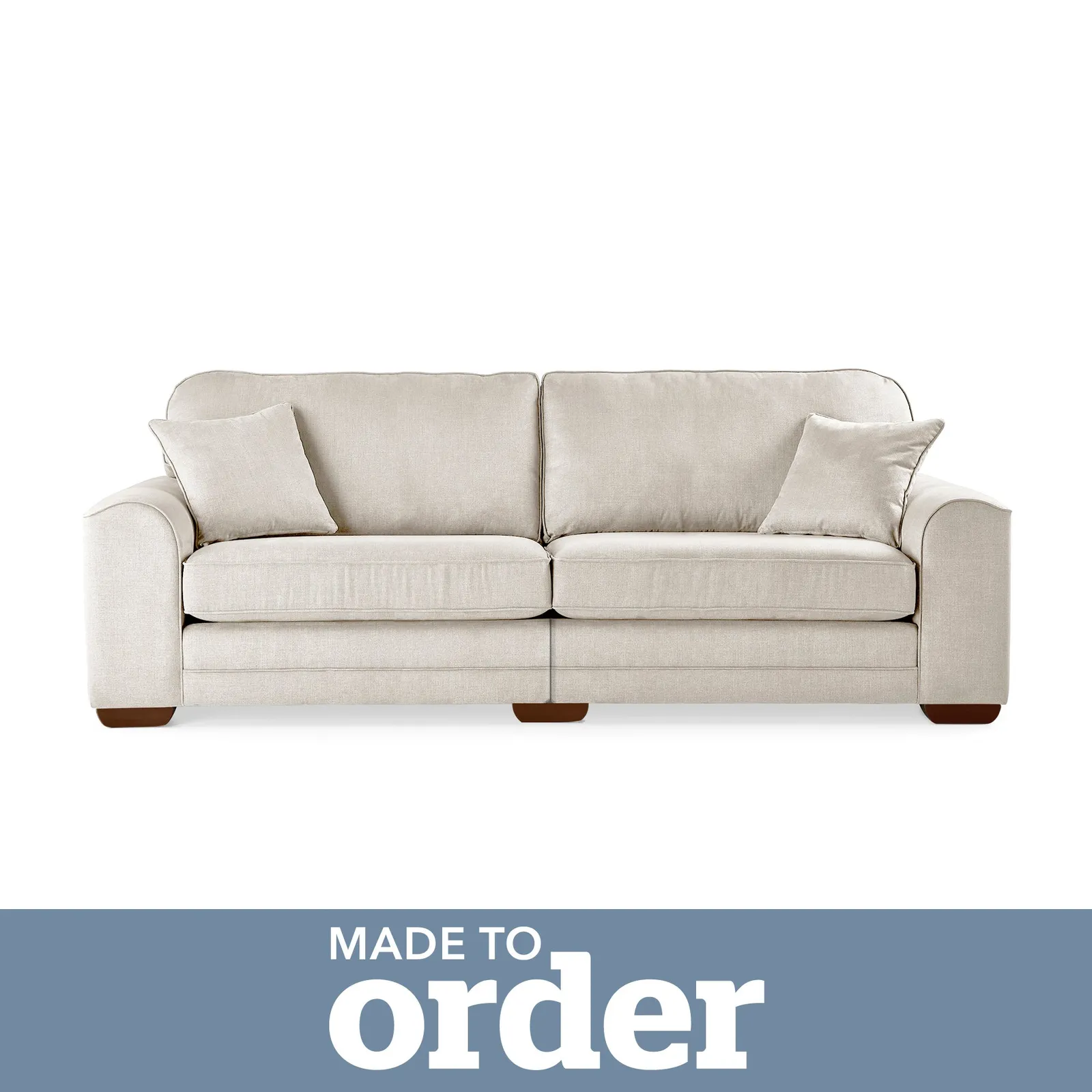 Morello 4 Seater Sofa Brushed Plain Fabric White