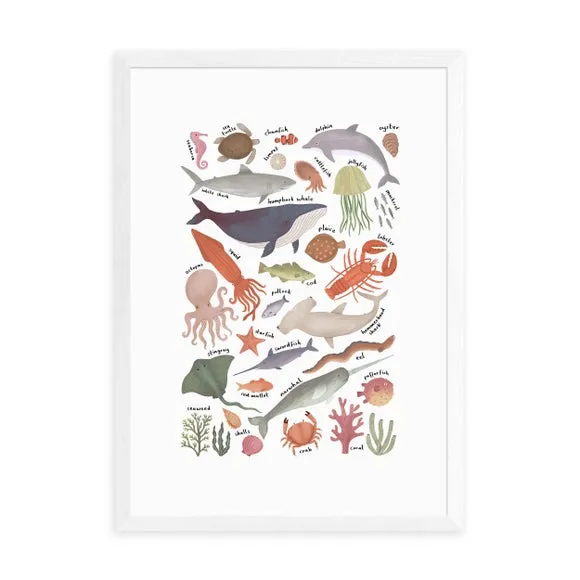 East End Prints Ocean Life Chart by Kid of the Village 2