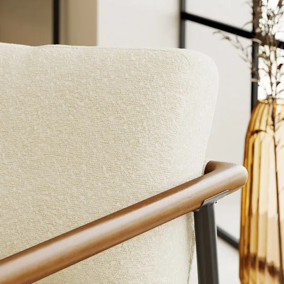 Arbour Boucle Industrial Metal Arm Accent Chair 3