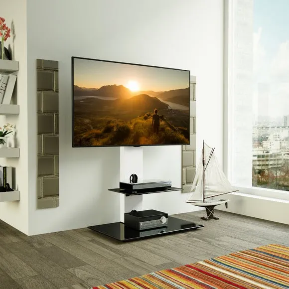 Lesina Pedestal TV Unit with Shelf for TVs up to 65" 1