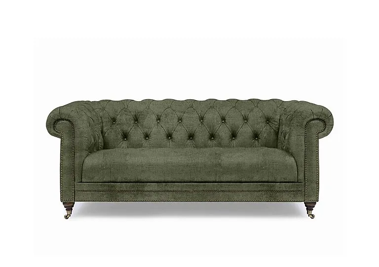 Walter 3 Seater Fabric Chesterfield Sofa - Hunter Green
