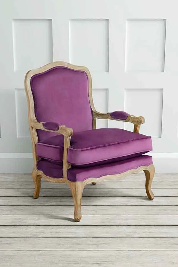 Le Brun - French Oak Purple Occasional Armchair