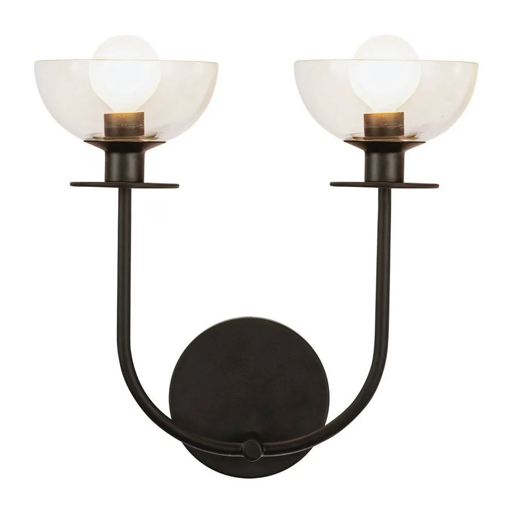Netlighting Alora Mood Sylvia Wall Lamp Contemporary Matt Black 2x E14