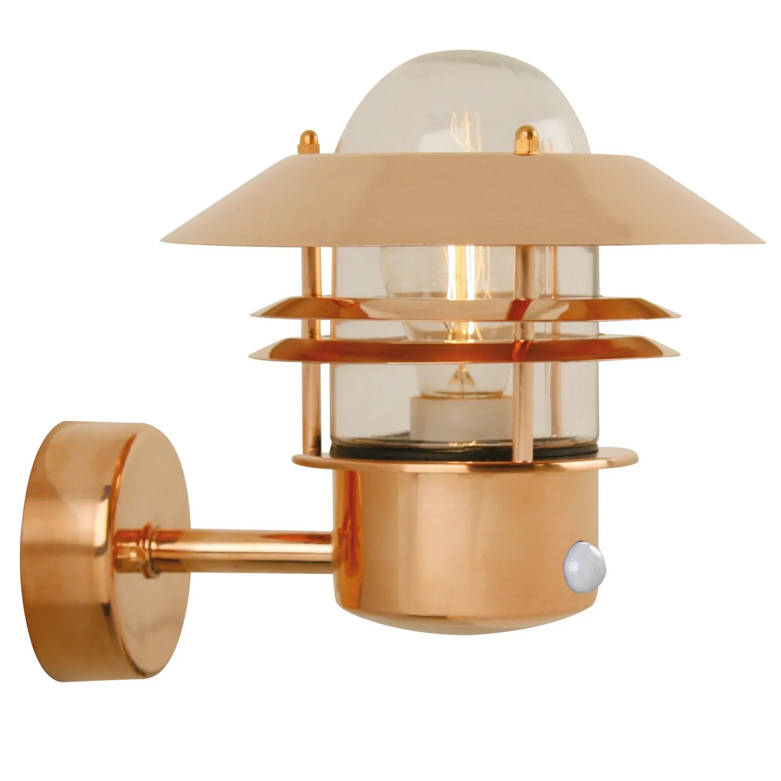 Nordlux Blok Outdoor Wall Light Sensor Copper Copper Garden E27 IP54 Mains