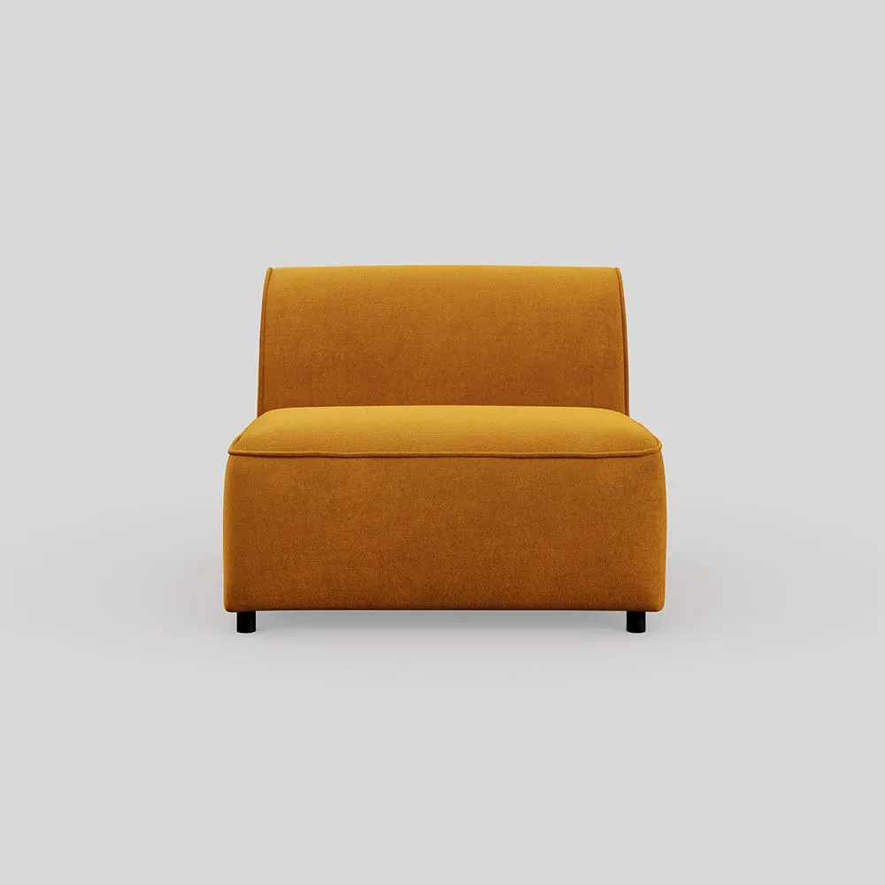 Heal's Aurelie Armless Insert Module Smart Luxe Velvet Cognac