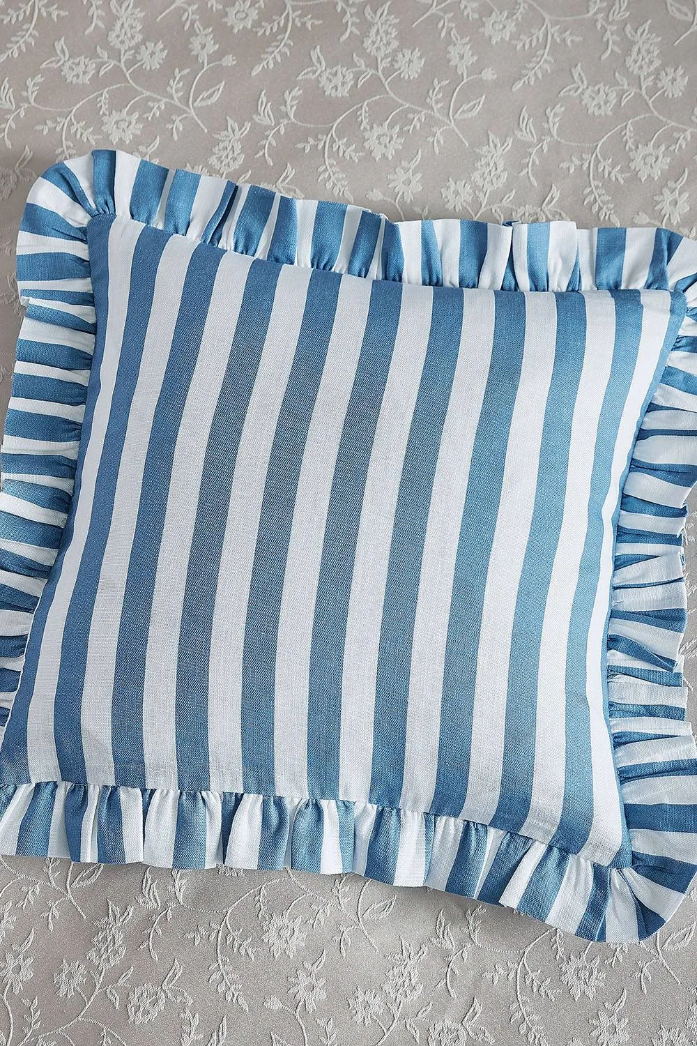 Helena Springfield 'Candy Stripe' Cotton Cushion in Aqua 2