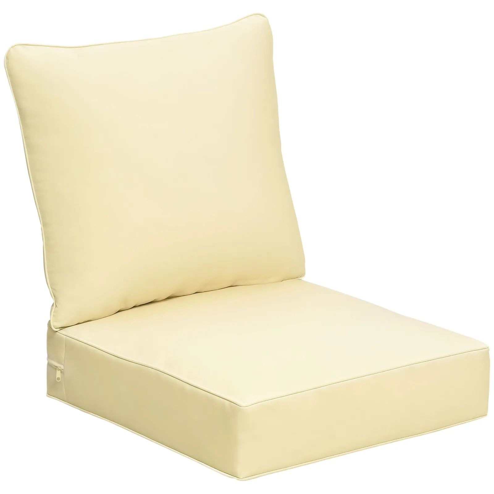 OUTSUNNY Outdoor Seat & Back Cushion Set, Olefin Patio Chair Cushion in Beige 2