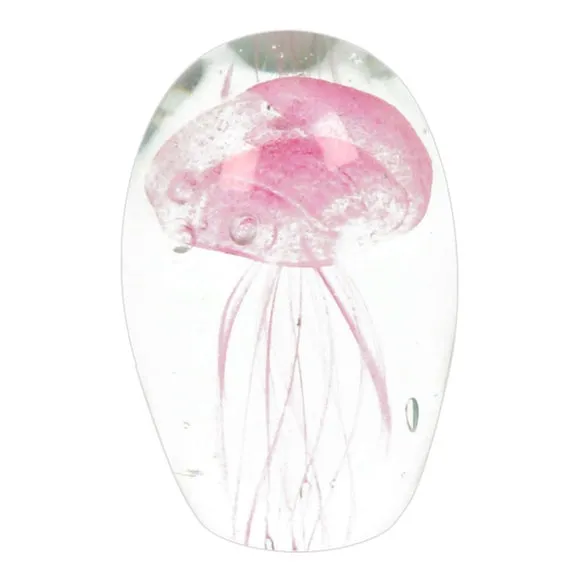 Objets d'Art Glass Pink Jellyfish Ornament