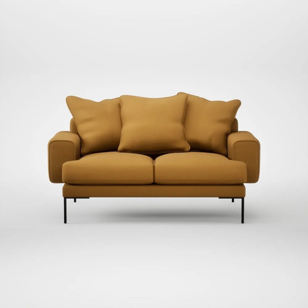Heal's Torrington 2 Seater Sofa Smart Cotton Linen Sahara Black Feet 2