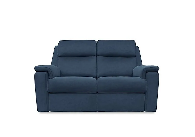 Thornbury 2 Seater Fabric Recliner Sofa with Headrests and Power Lumbar - Stingray Indigo