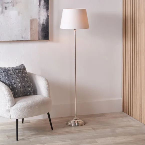 Pacific Lifestyle Auden Metal Stick Floor Lamp with Adelaide Tapered Cotton Mix Lampshade 1