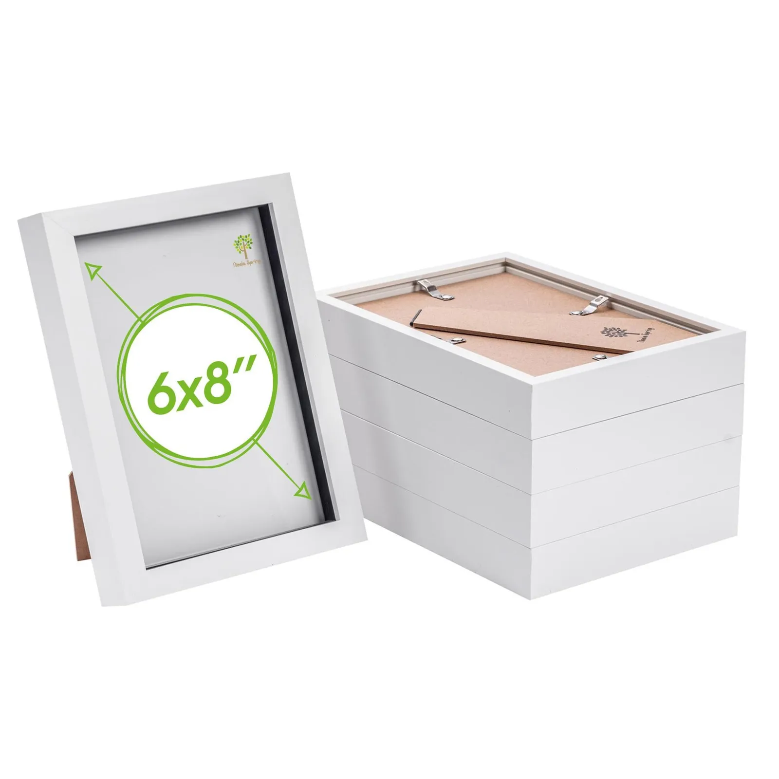 Nicola Spring 3D Box Photo Frames - A5 (6 x 8") - Pack of 5 in White 1
