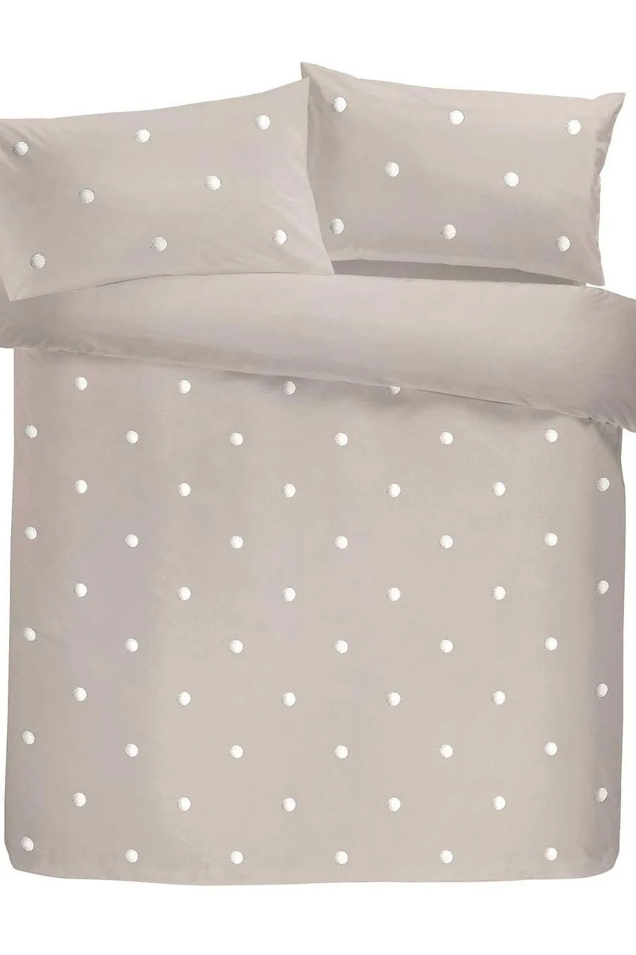 Appletree 'Dot Garden' 100% Cotton Embellished Duvet Cover Set in Off-White 4