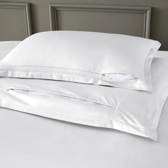 Hotel Cotton Sateen 400 Thread Count Oxford Pillowcase Pair 2