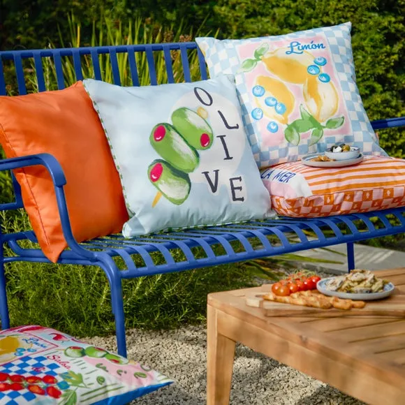 Mediterranean Olive Outdoor Square Cushion 6