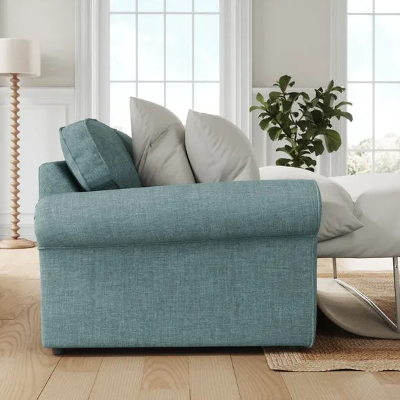 Flori Tonal Plush Chenille 2 Seater Sofa Bed 2
