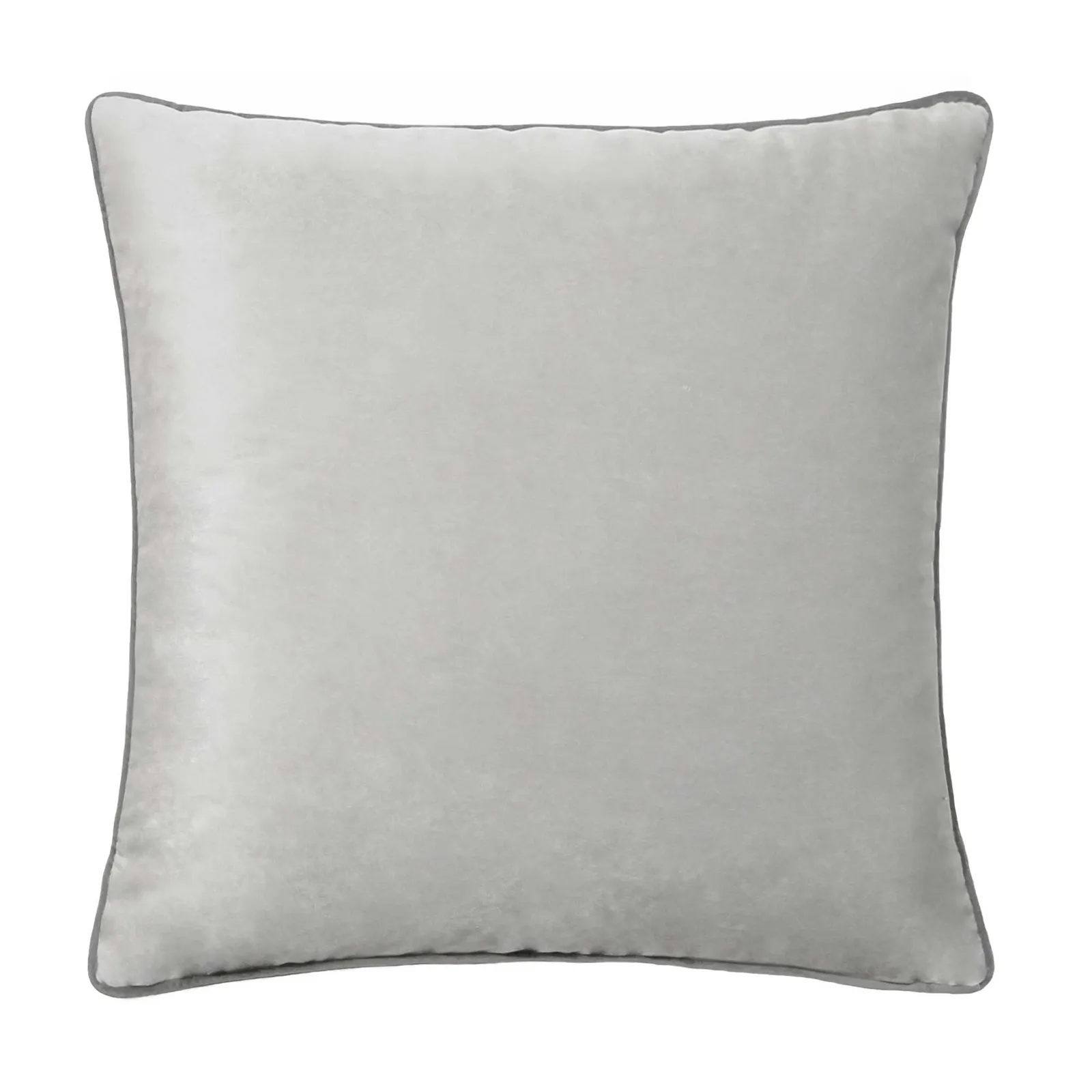 Silver Grey Piped Cushion, Square Polyester | Barker & Stonehouse