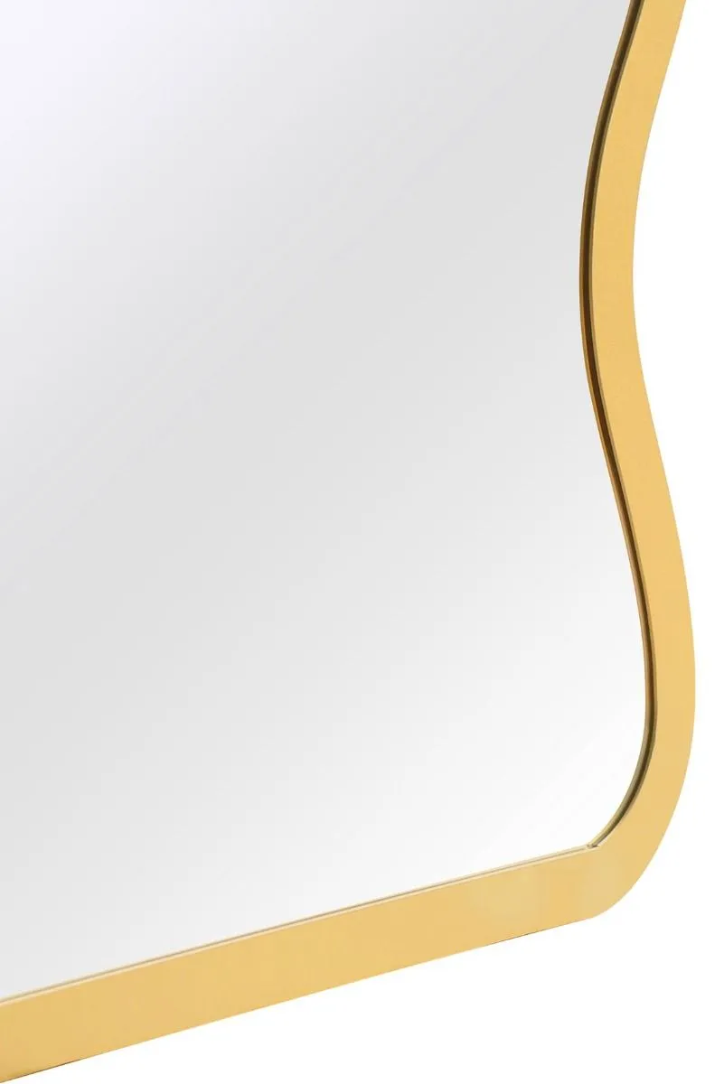 MirrorOutlet Gold Metal Rectangular Wavy Framed Garden Wall Mirror (170CM X 80CM) 3
