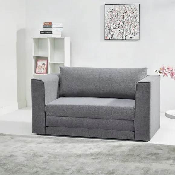 Luna Fabric Grey Compact Double Sofa Bed 2