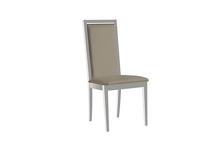 Palazzo Roma Dining Chair in Glossy White - Aquos Taupe