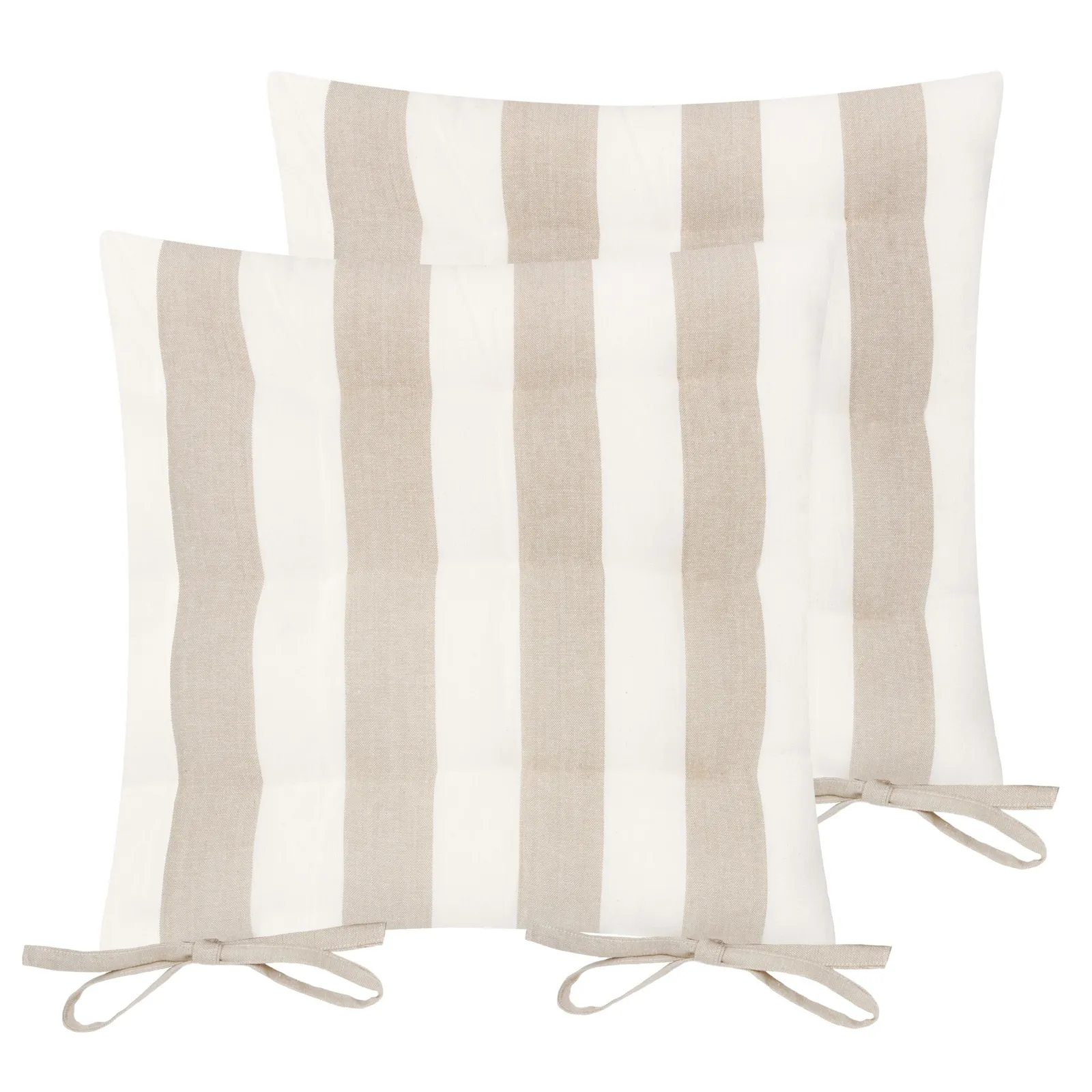 Yard Hayle Striped 100% Cotton Seat Pads - 2 Pack in Natural 2