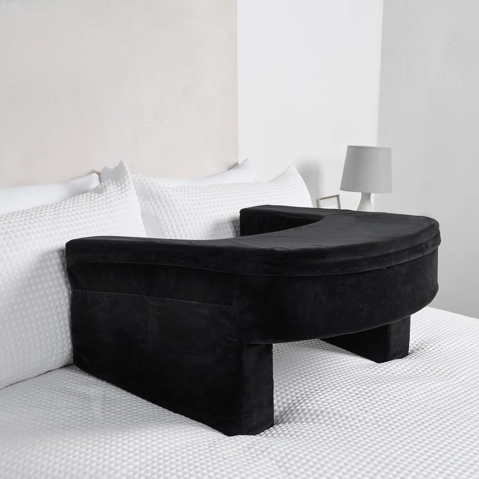OHS Laptop Cushion Armrest Gaming Pillow Soft Foam Reading Pillow in Black