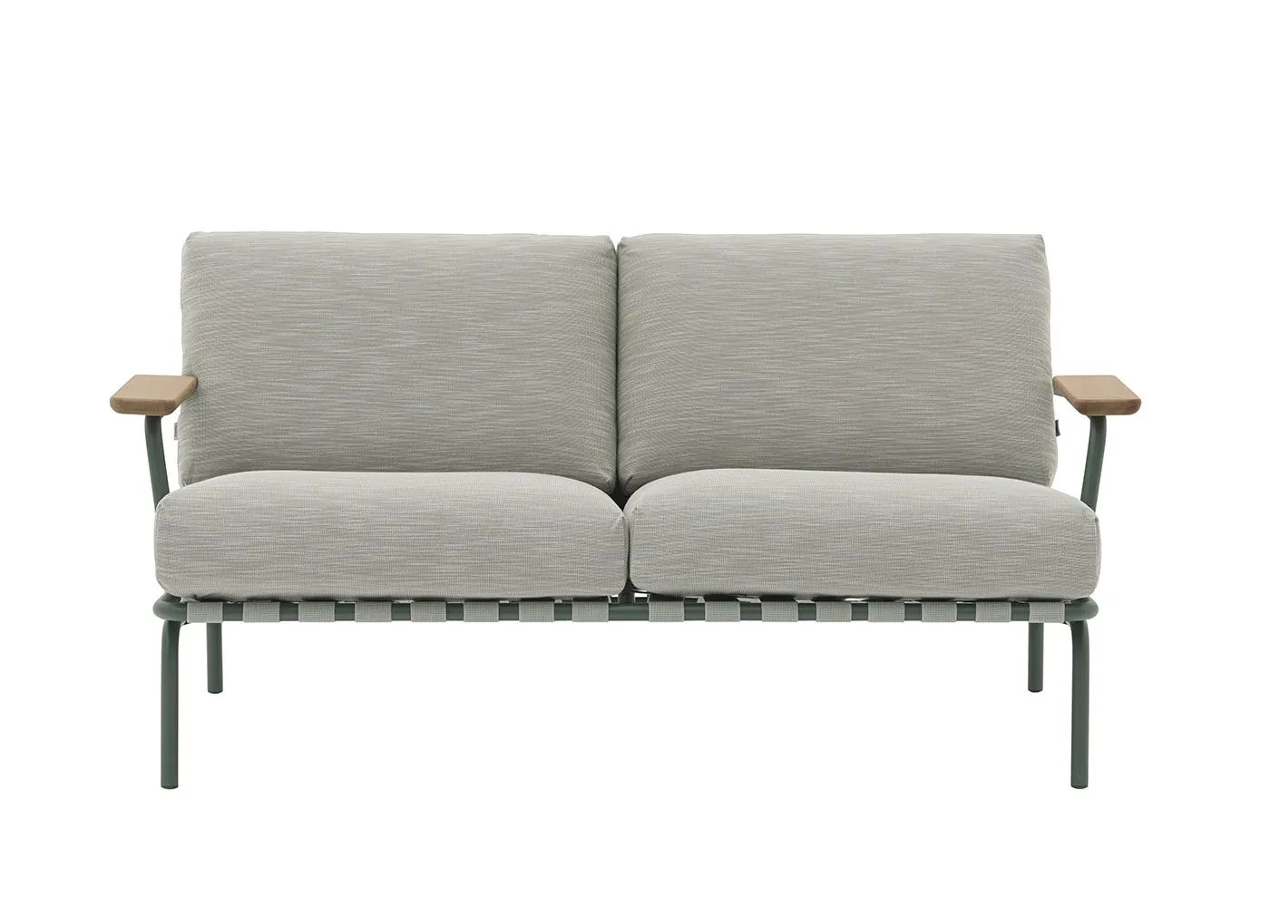 Muuto Settle Outdoor 2 Seater Sofa in Ribbed Weave 2/Dark Green 1