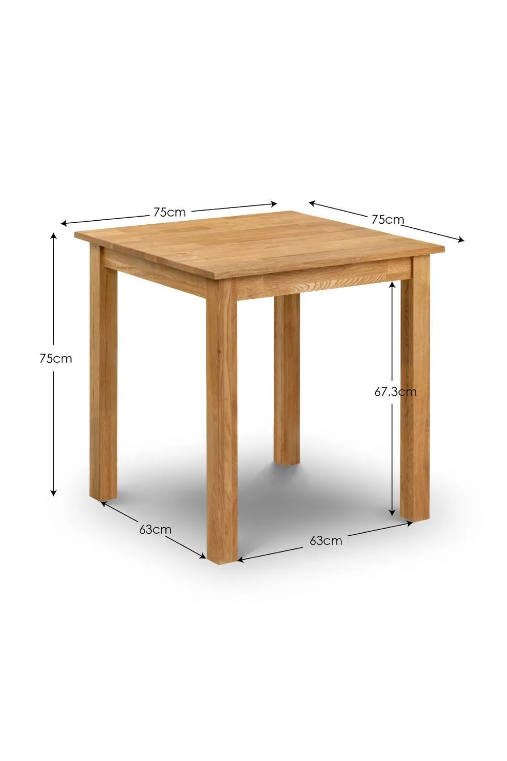 Julian Bowen Coxmoor Square 4 Seater Dining Table in Light Oak 6