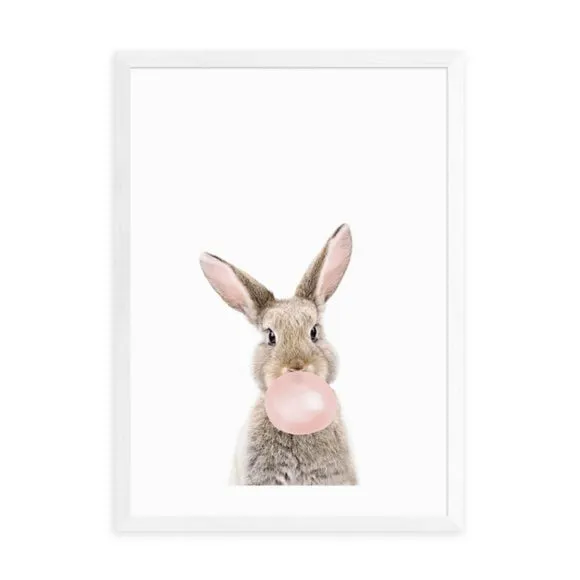 East End Prints Bubble Gum Bunny Print by Sisi and Seb 2