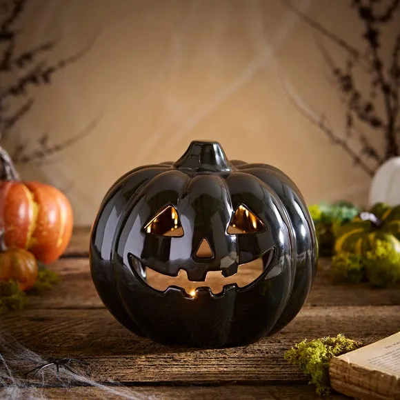 Gloss Large Ceramic Pumpkin Candle Holder