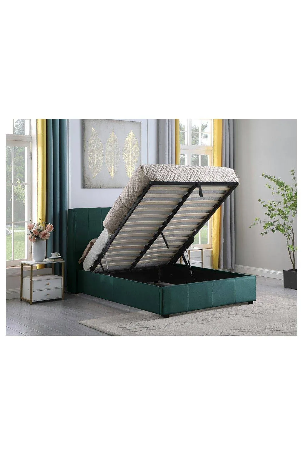 Seconique Amelia Plus 5' King Storage Bed in Dark Green 3