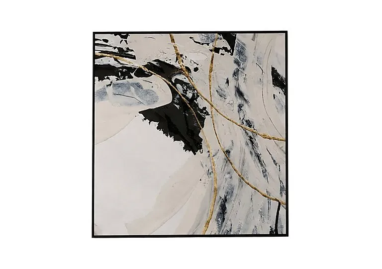 Gold and Cream 1 Square Framed Velvet Canvas - Home Accessories - In Time for Christmas