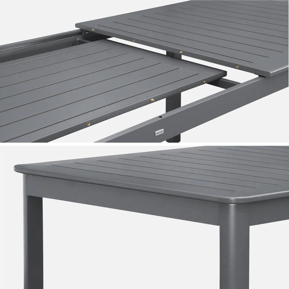 sweeek 10-seater extendable aluminium garden table in Dark Grey 6