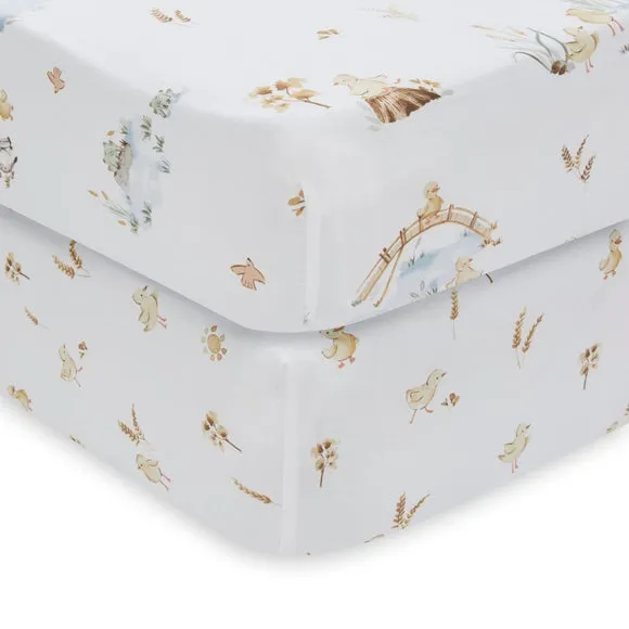 Set of 2 Spring Harvest 100% Cotton Fitted Sheets 3