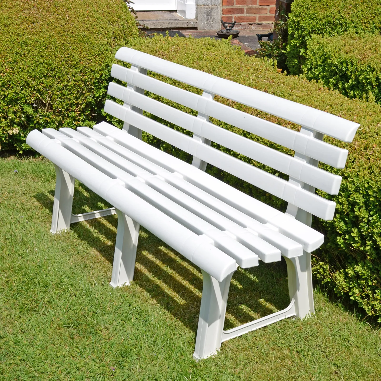 Brindisi 3 Seater White Bench