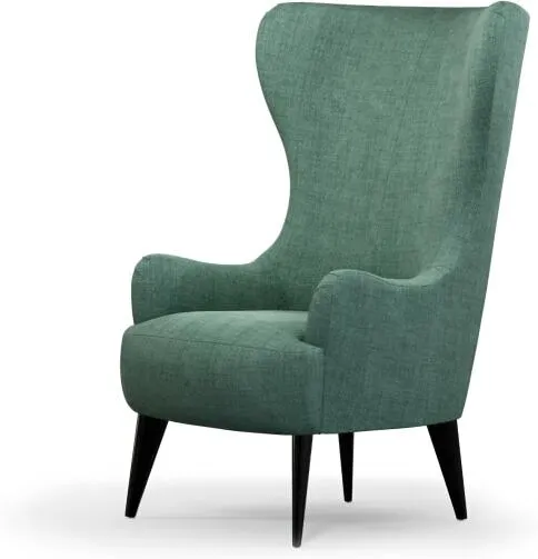 Bodil Accent Armchair, Duck Egg Blue with Black Wood Leg