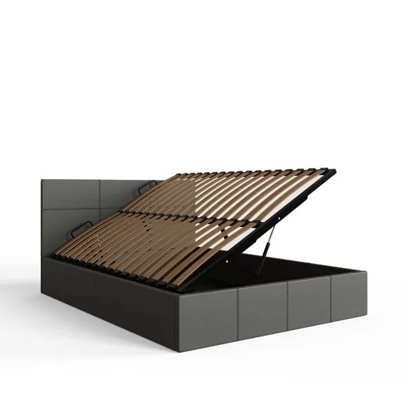 Side Lift Ottoman Bed, Faux Leather 1