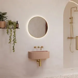 Sensio Nebula Brass Round Colour Changing LED Bathroom Mirror - 600mm 2