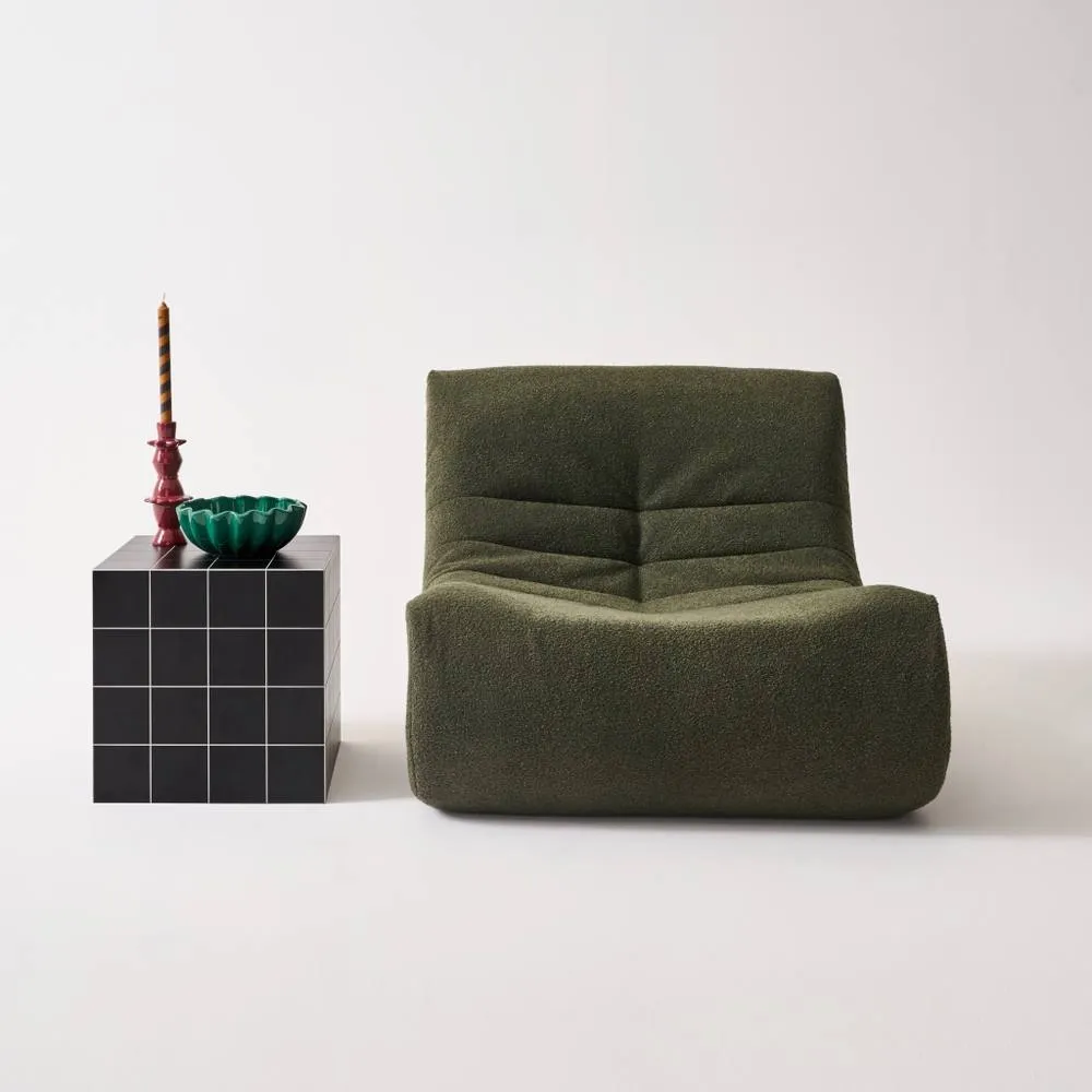 sweeek Cubic coffee table, side table with matt ceramic-effect finish, 40x40x in Black 1
