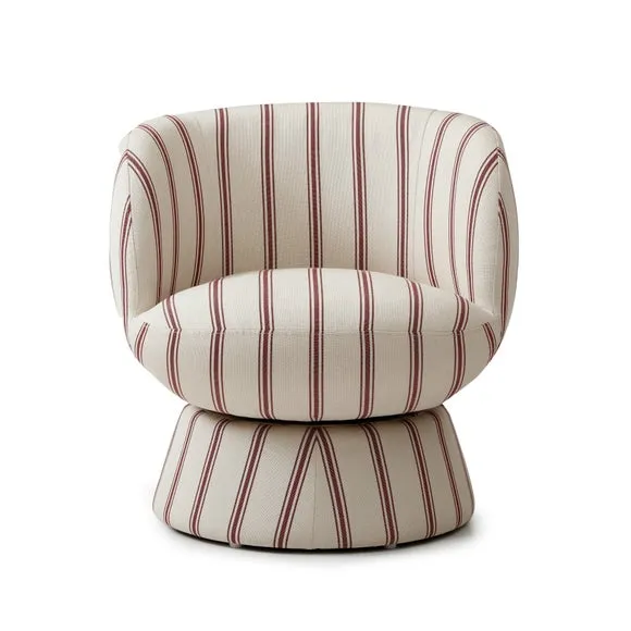 Tulip Folkstone Stripe Curved Swivel Accent Chair 6