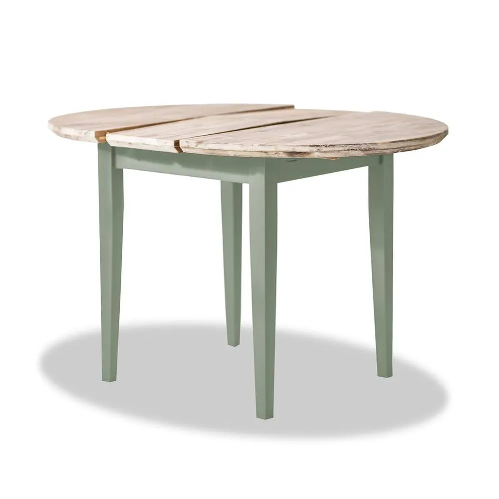 Statement Furniture Florence Round Extendable Kitchen Dining Table in Light Green 2